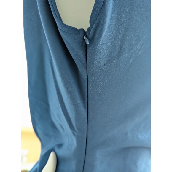 OWIN Blue Off Shoulder Ruched Bodycon Midi Dress Size M NWT - Picture 3 of 7